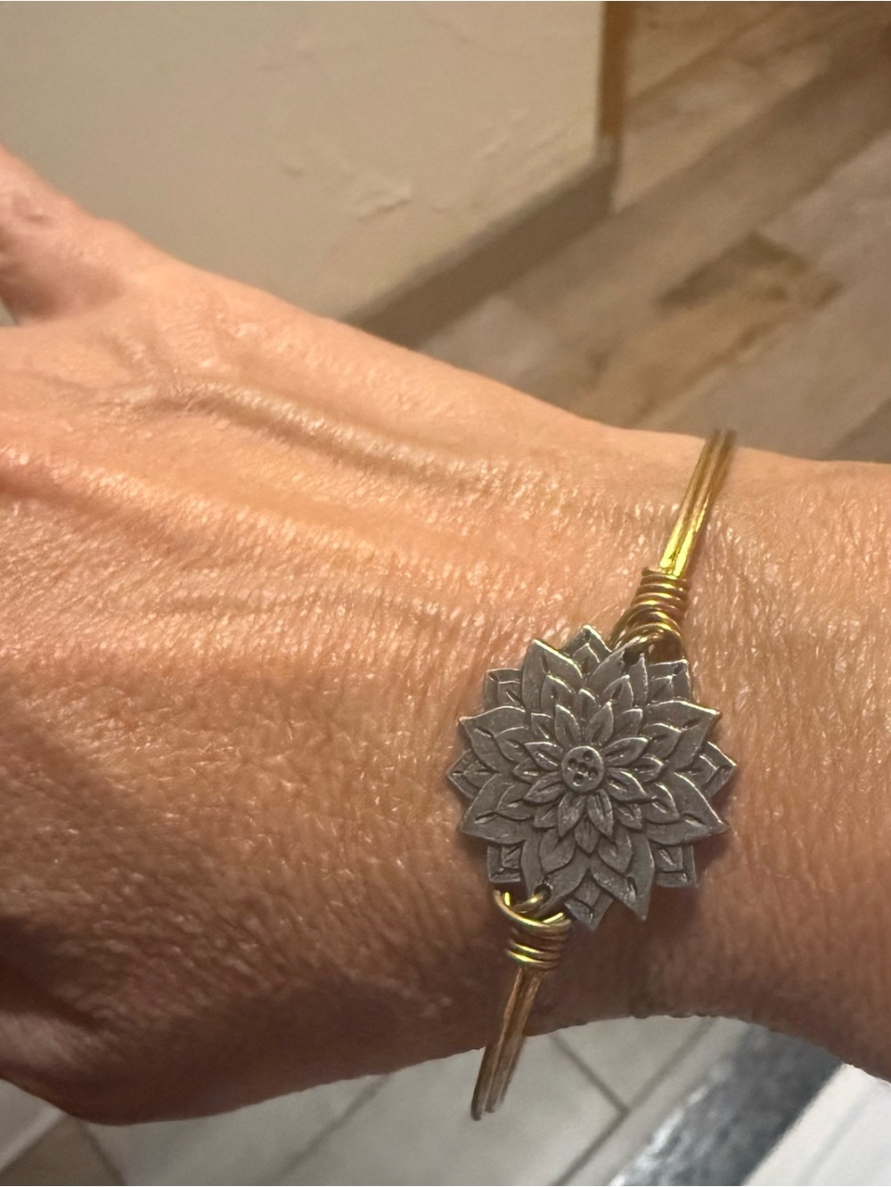 Luca + Danni Two-Tone Sunflower Bangle Bracelet